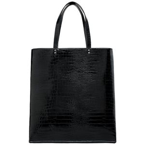 Zara Black Croc Shopper Bag